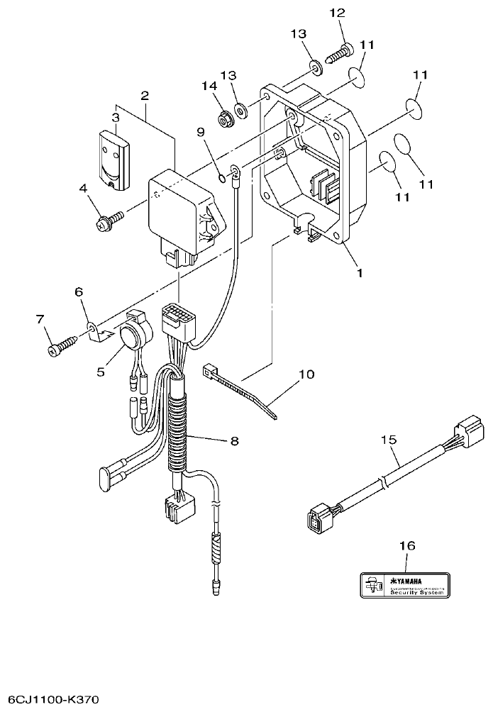 Yamaha F25G OPTIONAL PARTS 7 parts diagram